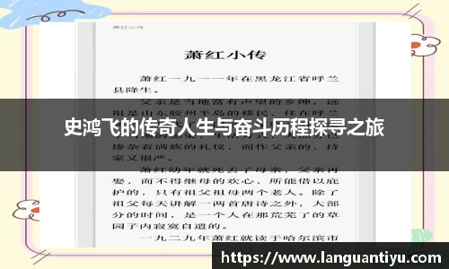史鸿飞的传奇人生与奋斗历程探寻之旅